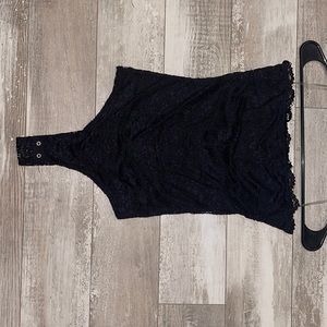 Black lace strapless bodysuit